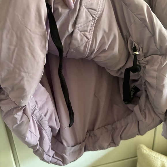 Free People Hailey Puffer Oversized Lilac Cloud Hooded Jacket M - Picture 12 of 14